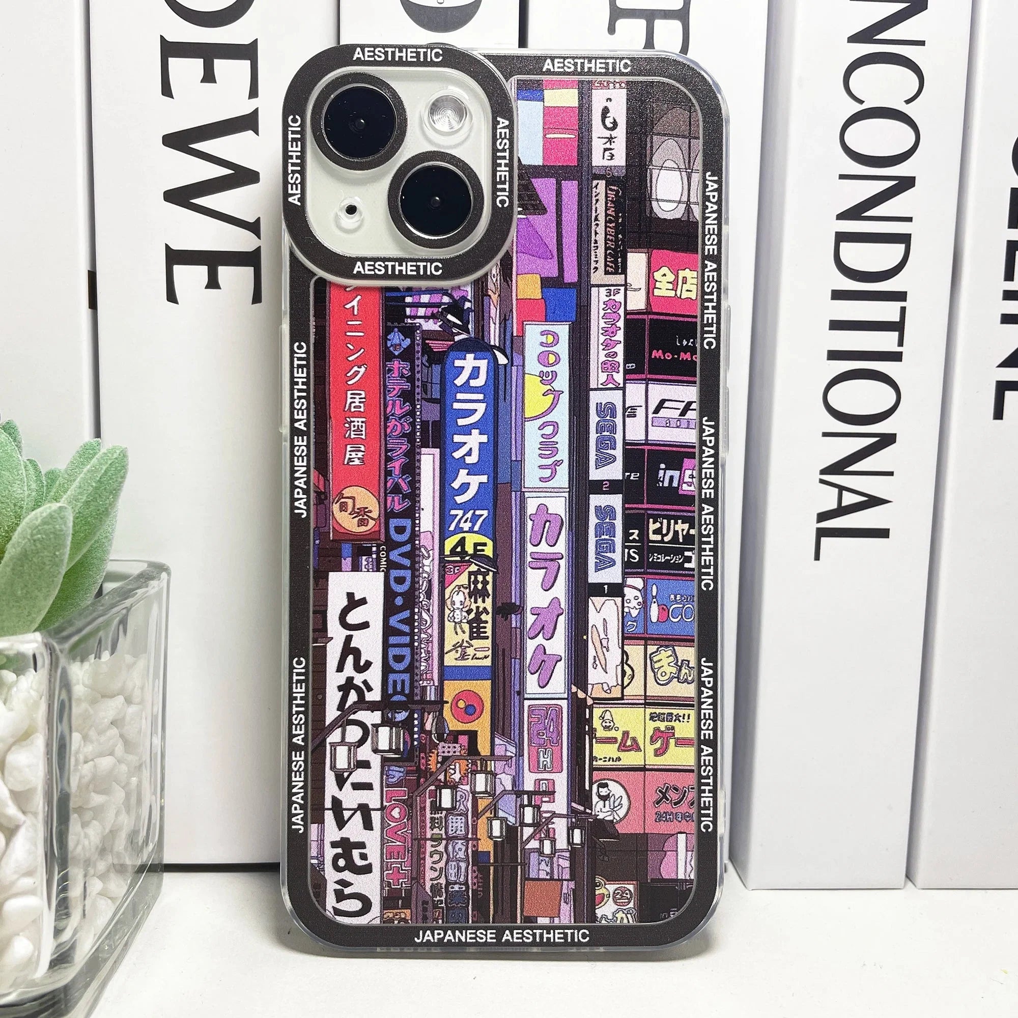 Japanese Aesthetic Tokyo Neon Lights Black Hues iPhone Case-Kawaii Dream