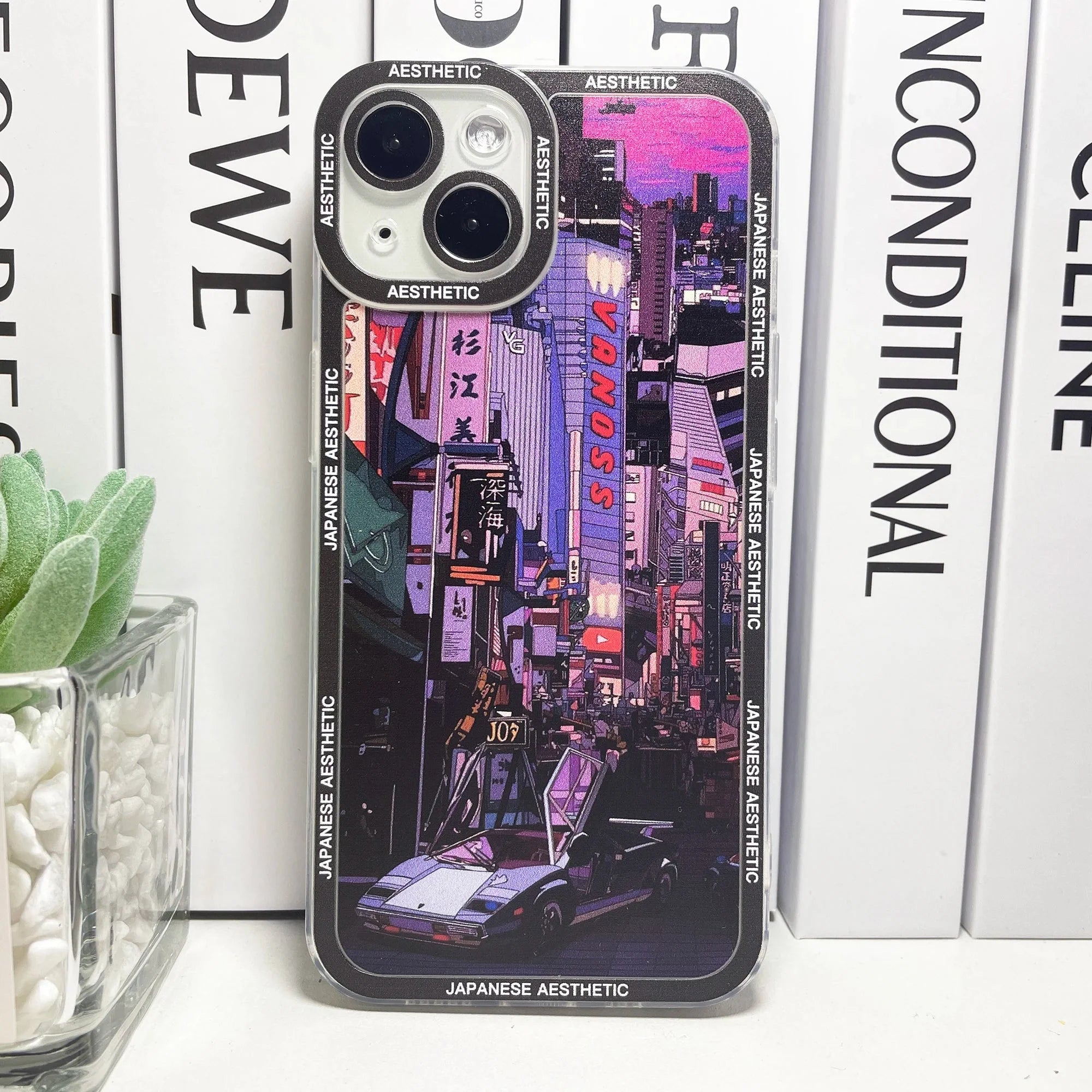Japanese Aesthetic Tokyo Neon Lights Purple Hues iPhone Case-Kawaii Dream