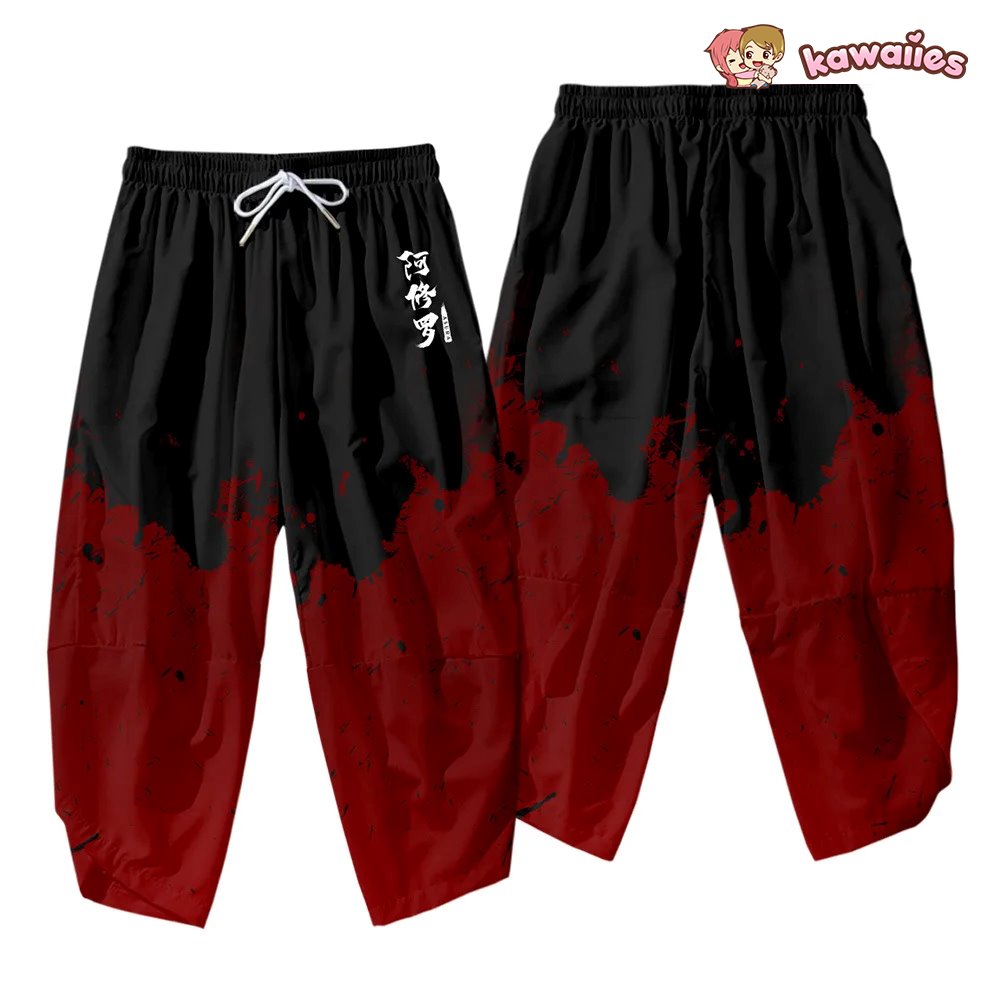 Japanese Anime Asura Blades Men Two-Piece Kimono Yukata Top & Pants Sets-Kawaii Dream