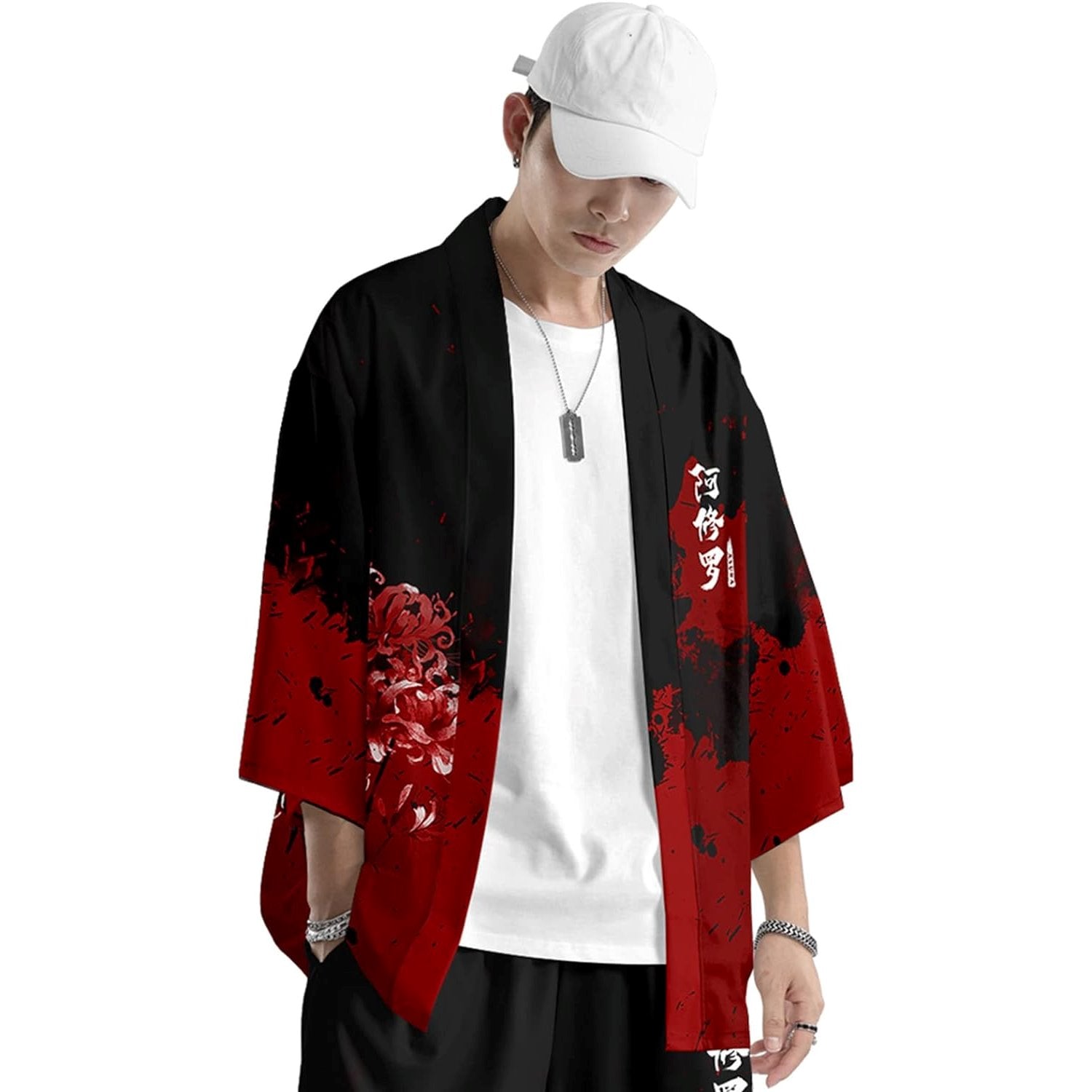 Japanese Anime Asura Blades Men Two-Piece Kimono Yukata Top & Pants Sets-Kawaii Dream