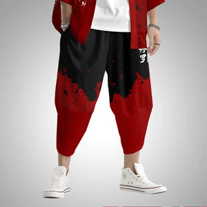 Japanese Anime Asura Blades Men Two-Piece Kimono Yukata Top & Pants Sets-Kawaii Dream