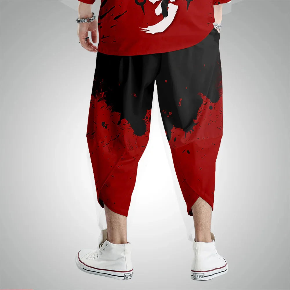 Japanese Anime Asura Blades Men Two-Piece Kimono Yukata Top & Pants Sets-Kawaii Dream