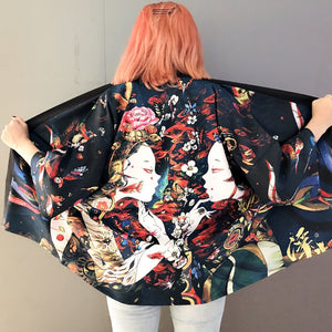 Japanese Art Fancy Kimono Cardigan Robe Short-Kawaii Dream
