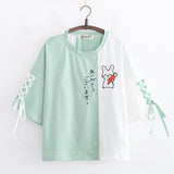 Japanese Bunny Carrot Loose Short-Sleeve Tee-Kawaii Dream