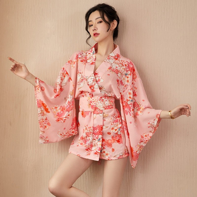 Japanese Cherry Blossom Sakura Pink Kimono – Kawaii Dream