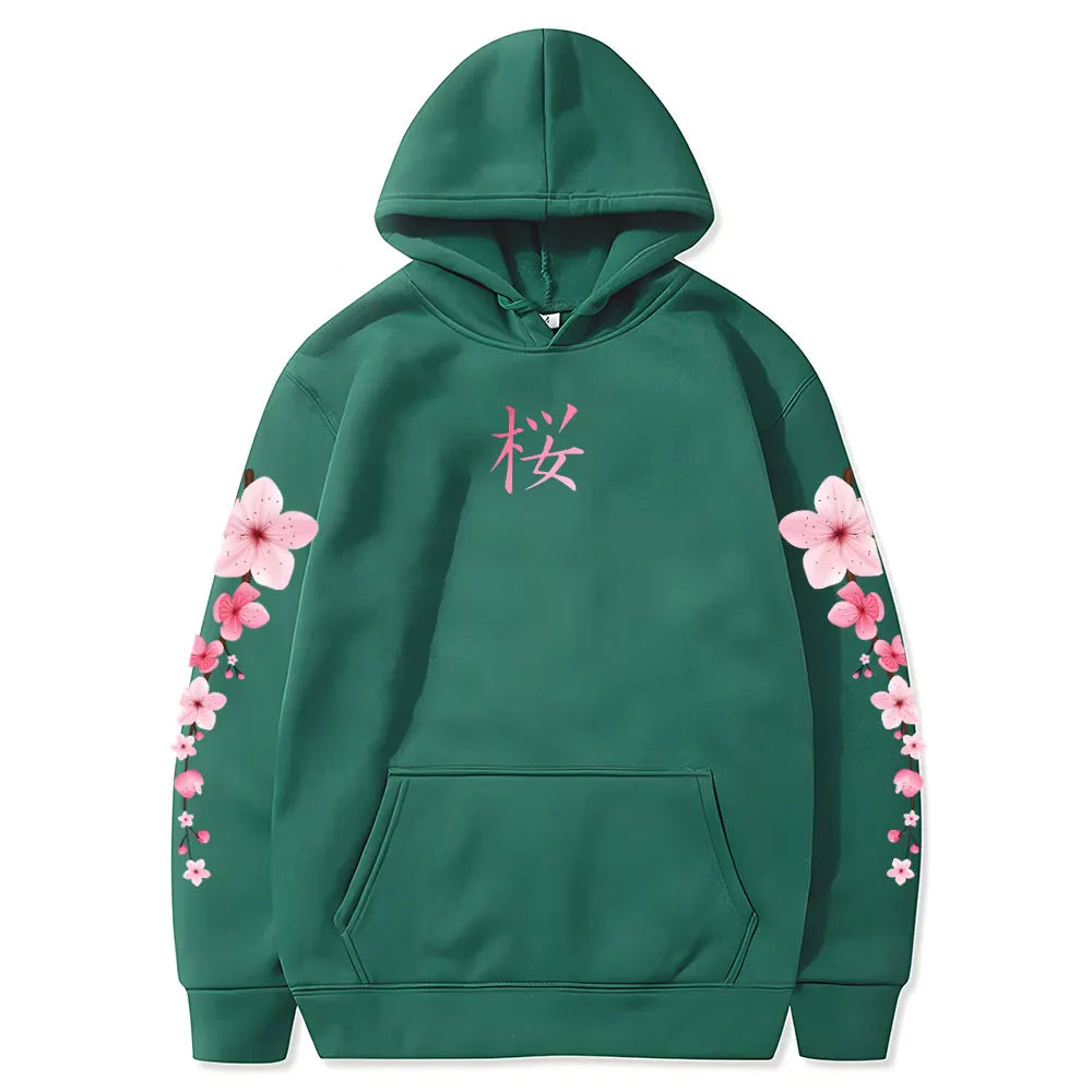 Japanese Cherry Sakura Hoodies Long Sleeve-Kawaii Dream