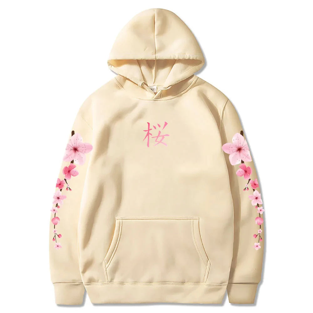 Japanese Cherry Sakura Hoodies Long Sleeve-Kawaii Dream
