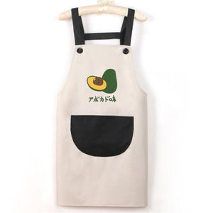 Japanese Cute Cherry and Avocado Print Shoulder Apron-Kawaii Dream