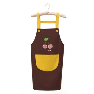 Japanese Cute Cherry and Avocado Print Shoulder Apron-Kawaii Dream