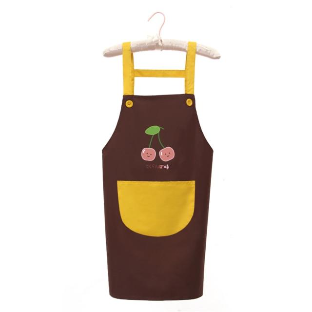 Japanese Cute Cherry and Avocado Print Shoulder Apron-Kawaii Dream