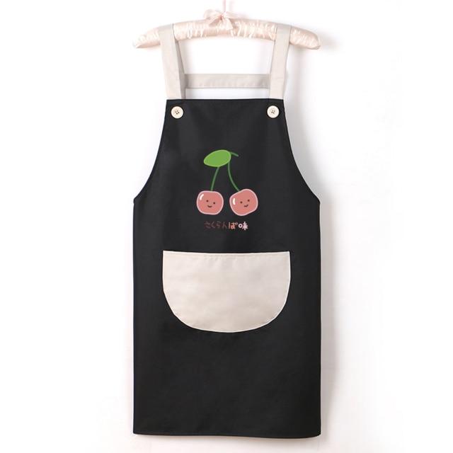 Japanese Cute Cherry and Avocado Print Shoulder Apron-Kawaii Dream
