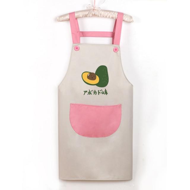 Japanese Cute Cherry and Avocado Print Shoulder Apron-Kawaii Dream