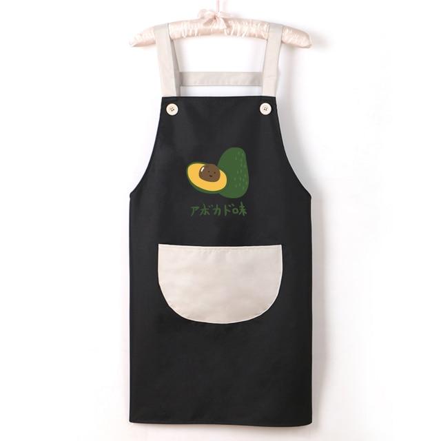 Japanese Cute Cherry and Avocado Print Shoulder Apron-Kawaii Dream