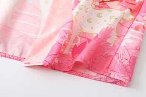 Japanese Deer of Nara with Sakura Trees Kimono-Kawaii Dream