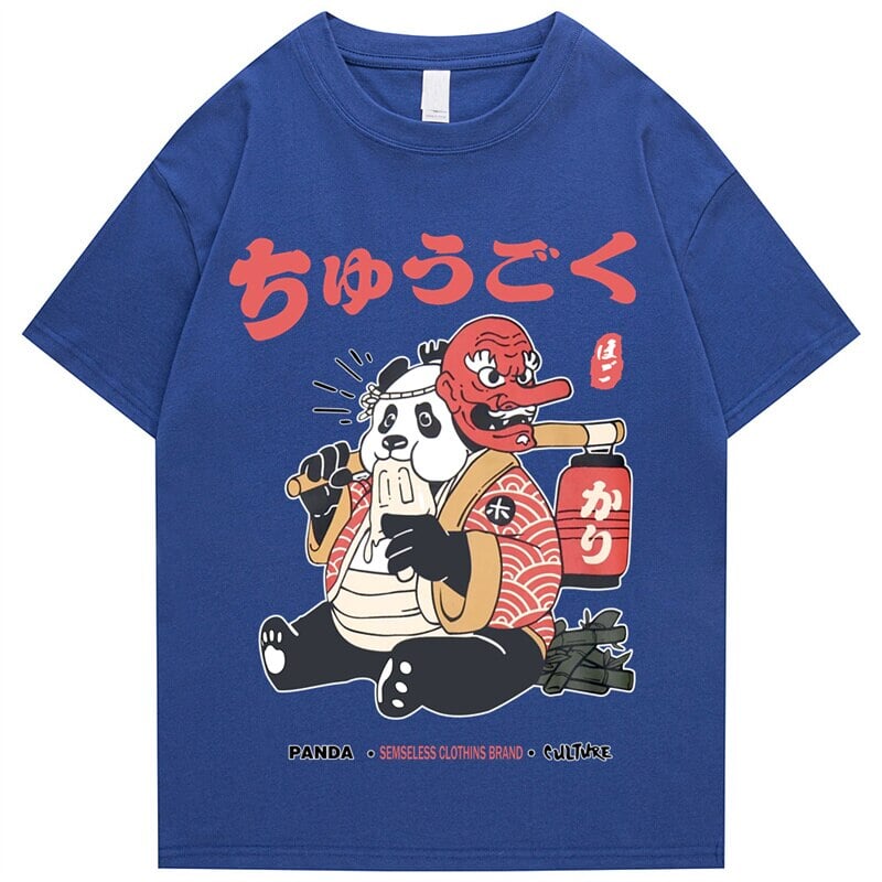 Japanese Fat Samurai Panda Unisex Tee-Kawaii Dream