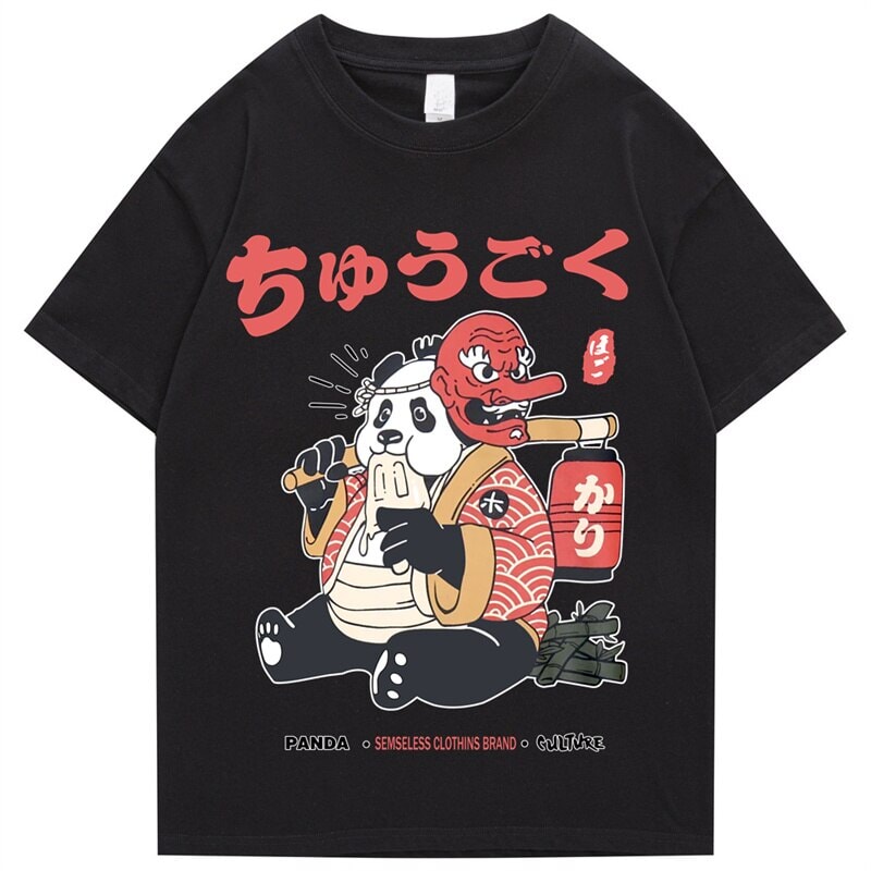 Japanese Fat Samurai Panda Unisex Tee-Kawaii Dream