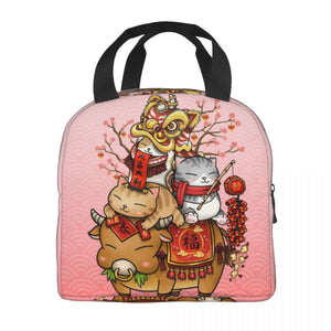 Japanese Fortune Cat Lunch Bag Set-Kawaii Dream