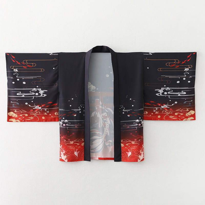 Japanese Great Koi of Torii Gate Women's Kimono Cardigan-Kawaii Dream