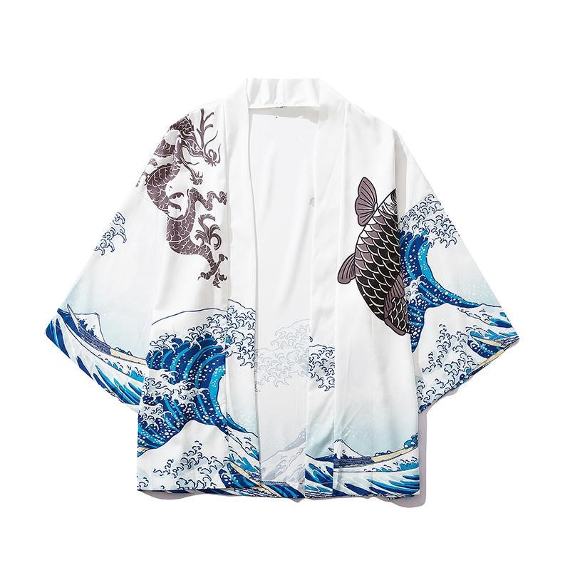 Japanese Great Wave off Kanagawa Dragons Kois Kimono-Kawaii Dream