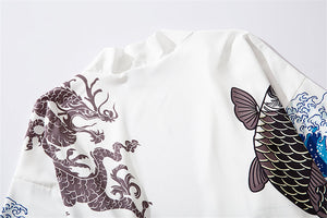 Japanese Great Wave off Kanagawa Dragons Kois Kimono-Kawaii Dream