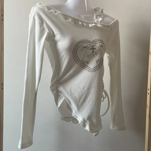 Japanese Harajuku Gray White Bunny Ruffled Skirt Top-Kawaii Dream