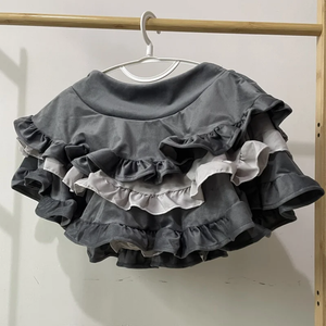 Japanese Harajuku Gray White Bunny Ruffled Skirt Top-Kawaii Dream