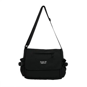 Japanese Harajuku Power Off Simple Crossbody Shoulder Bag-Kawaii Dream
