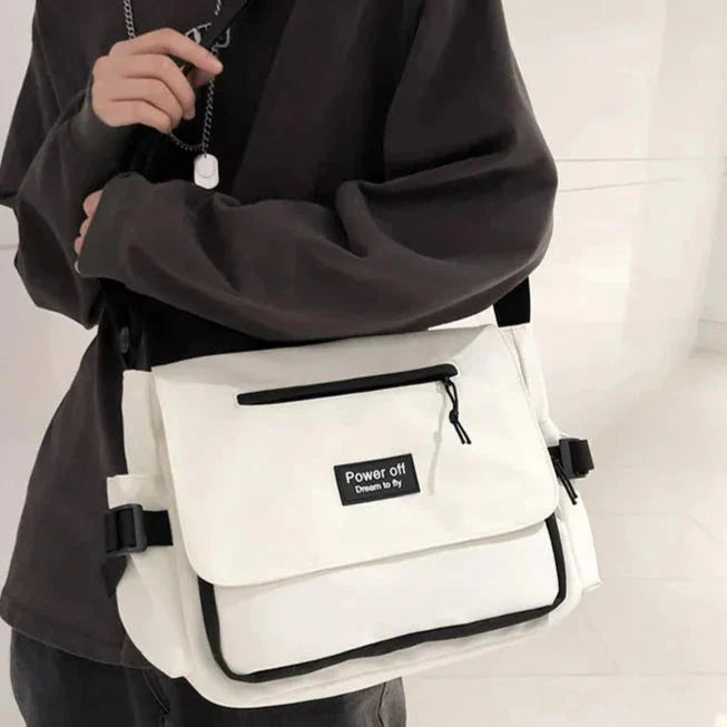 Japanese Harajuku Power Off Simple Crossbody Shoulder Bag-Kawaii Dream