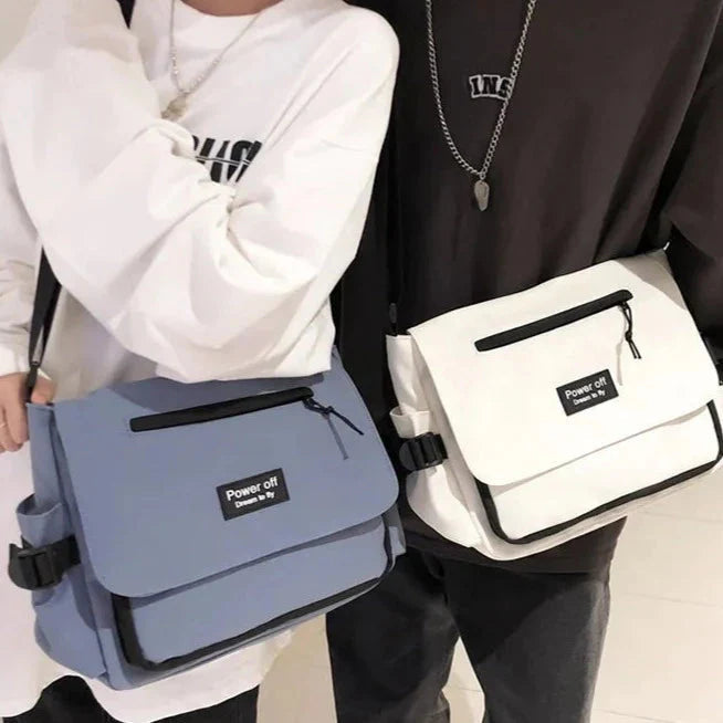 Japanese Harajuku Power Off Simple Crossbody Shoulder Bag-Kawaii Dream