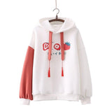 Japanese Kanji Strawberry Print White Black Unisex Hoodies-Kawaii Dream