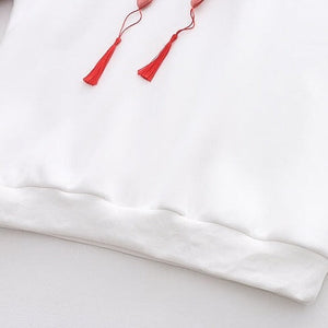 Japanese Kanji Strawberry Print White Black Unisex Hoodies-Kawaii Dream