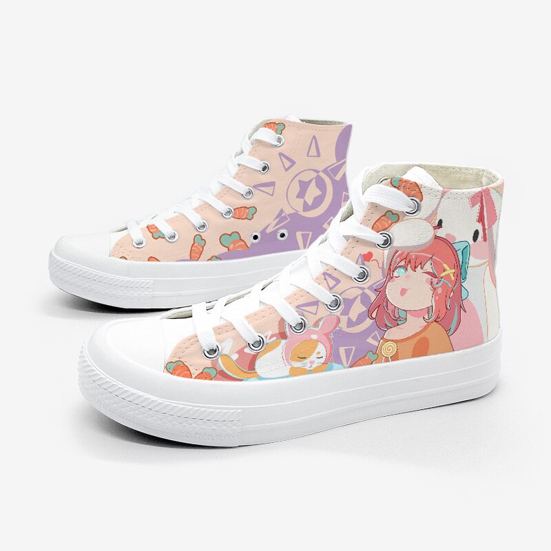 Japanese Kawaii Girl Bunny Carrots Women's Sneakers Trainers-Kawaii Dream