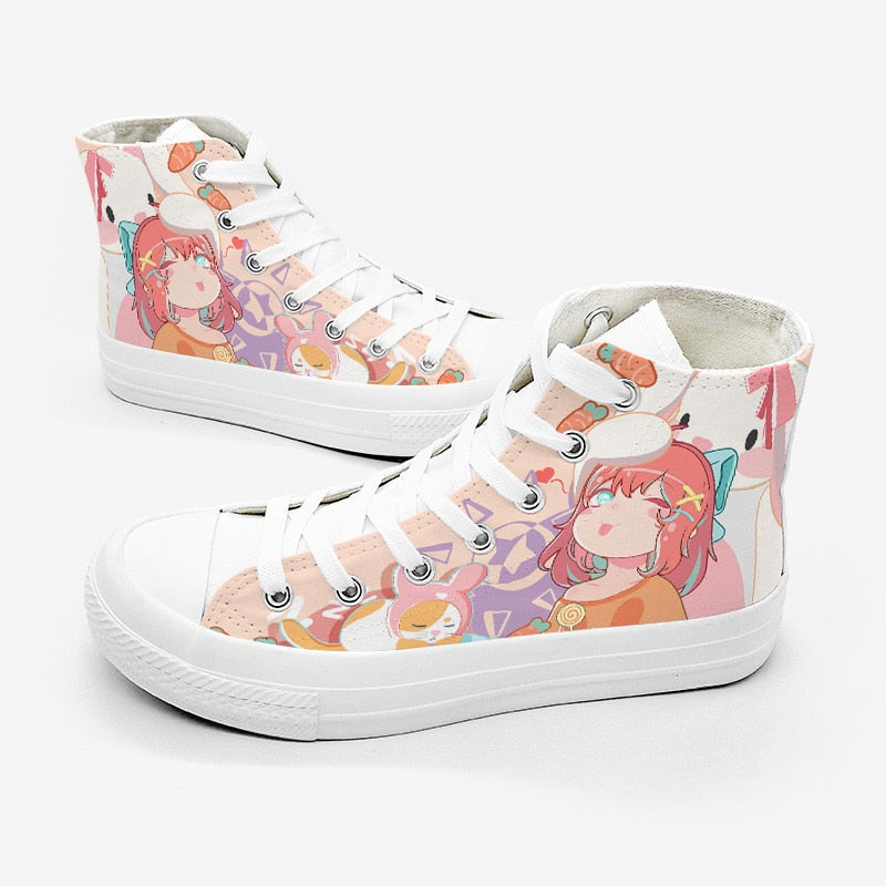 Japanese Kawaii Girl Bunny Carrots Women's Sneakers Trainers-Kawaii Dream
