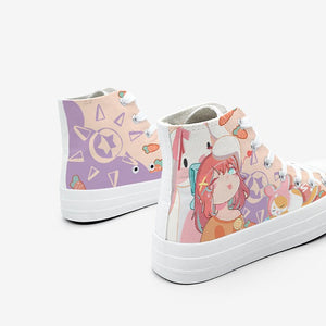 Japanese Kawaii Girl Bunny Carrots Women's Sneakers Trainers-Kawaii Dream