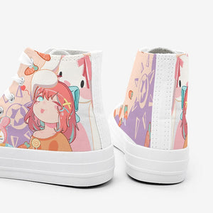 Japanese Kawaii Girl Bunny Carrots Women's Sneakers Trainers-Kawaii Dream