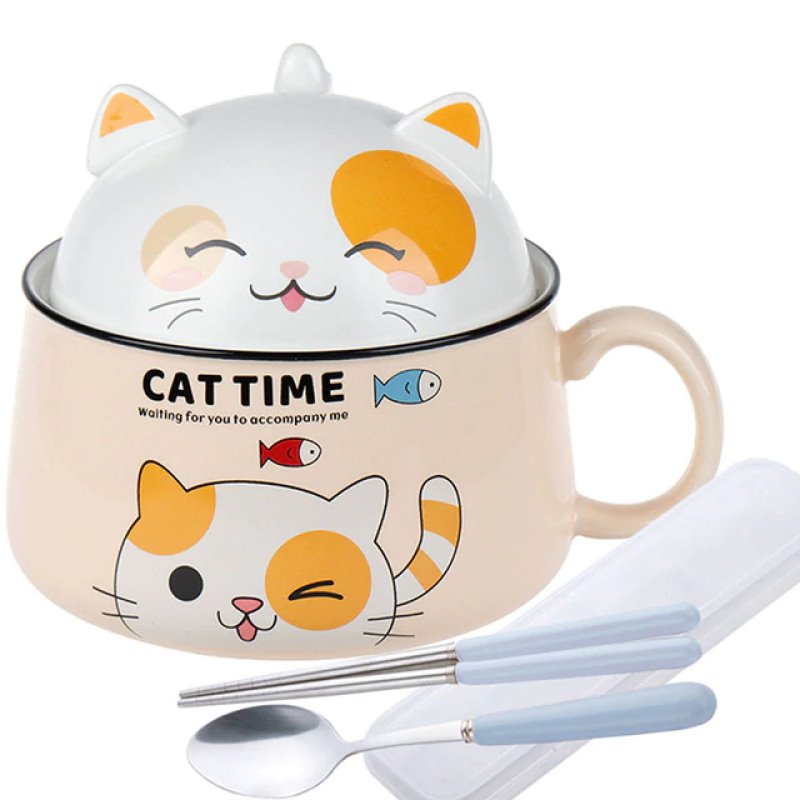 Japanese Kawaiies Instant Noodles Cat Bowl-Kawaii Dream
