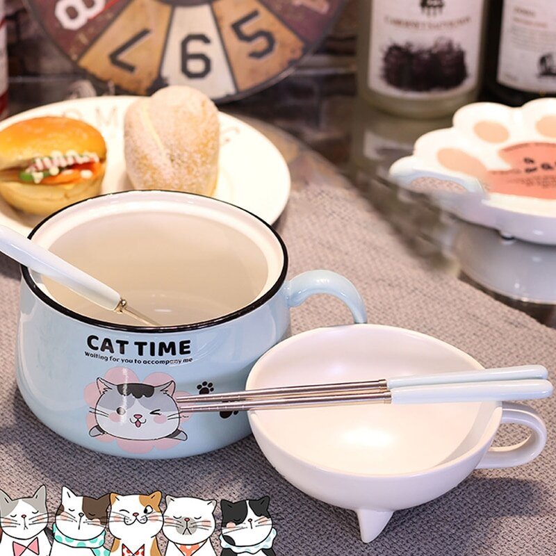 Japanese Kawaiies Instant Noodles Cat Bowl-Kawaii Dream