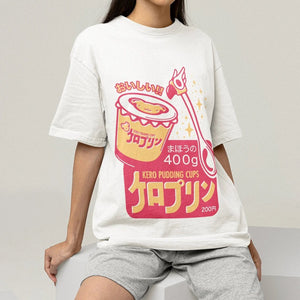 Japanese Kero Caramel Pudding Tee-Kawaii Dream