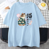 Japanese Kimono Cat Sakura Kanji Unisex Tee-Kawaii Dream