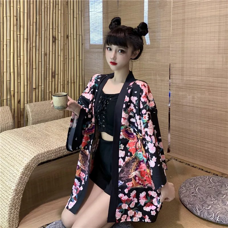Japanese Lady Sakura Women Kimono Robe Cardigan-Kawaii Dream