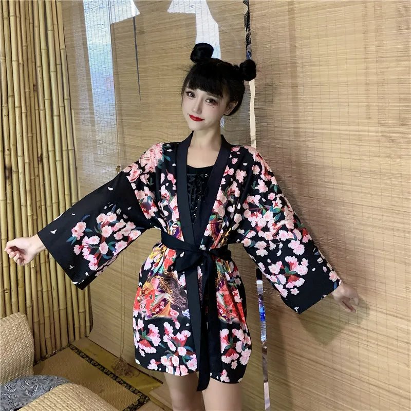 Japanese Lady Sakura Women Kimono Robe Cardigan-Kawaii Dream