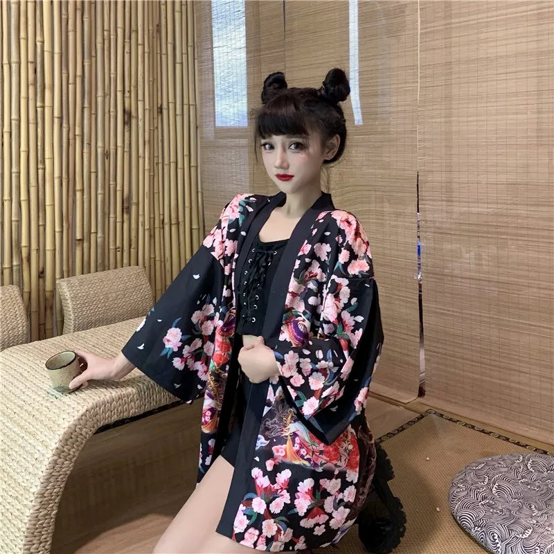 Japanese Lady Sakura Women Kimono Robe Cardigan-Kawaii Dream