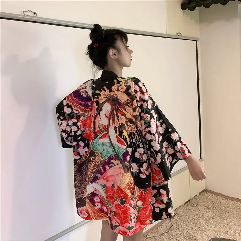 Japanese Lady Sakura Women Kimono Robe Cardigan-Kawaii Dream