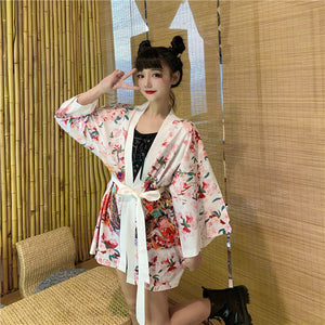 Japanese Lady Sakura Women Kimono Robe Cardigan-Kawaii Dream