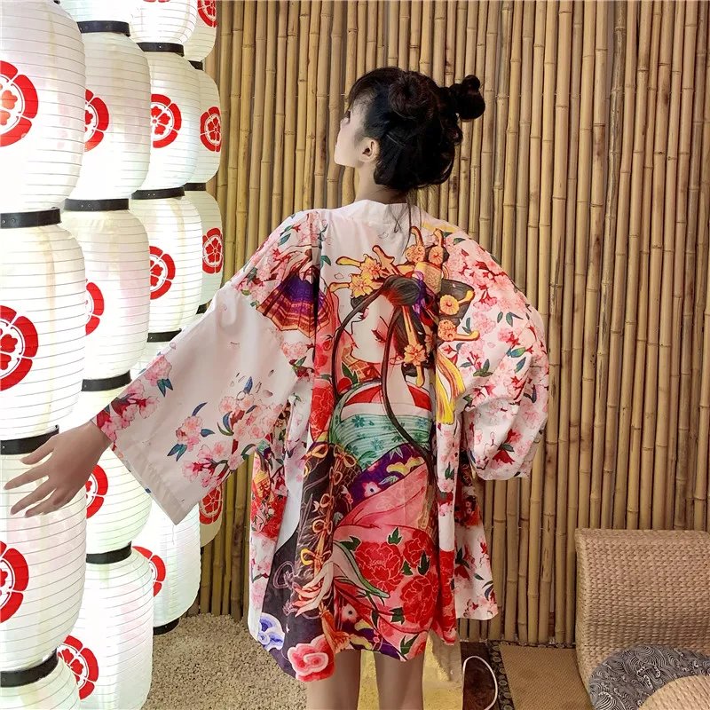 Japanese Lady Sakura Women Kimono Robe Cardigan-Kawaii Dream
