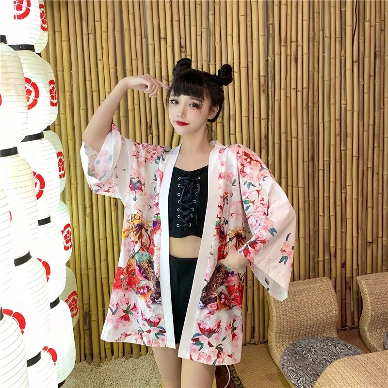Japanese Lady Sakura Women Kimono Robe Cardigan-Kawaii Dream