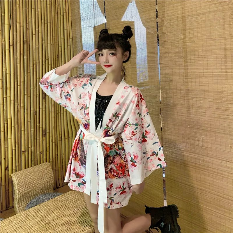 Japanese Lady Sakura Women Kimono Robe Cardigan-Kawaii Dream