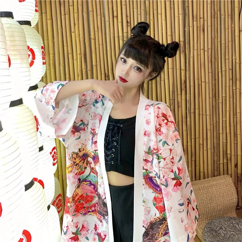 Japanese Lady Sakura Women Kimono Robe Cardigan-Kawaii Dream