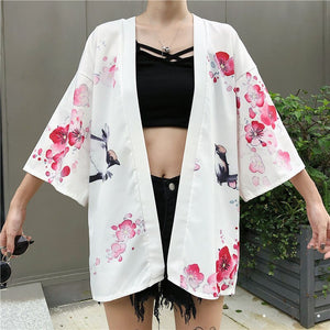 Japanese Lady with Tsubaki Flowers Kimono-Kawaii Dream