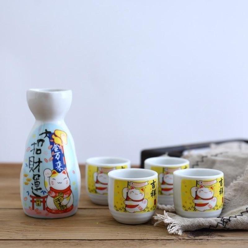 Japanese Lucky Cat Ceramic Sake Set-Kawaii Dream